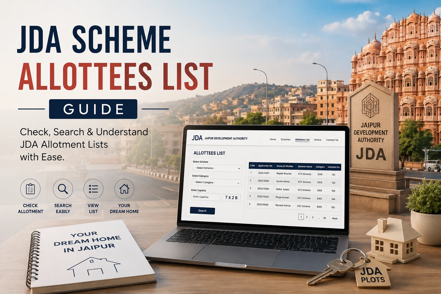 JDA scheme and allottees list verification guide